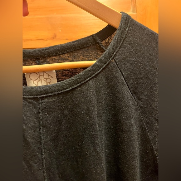 Chaser Linen Stretch Top Bell Statement Sleeves Raglan Shirt Rare Tee Flare Star - Picture 2 of 11